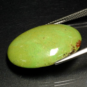 Gaspeita verde natural de 18,18 ct, corte óvalo, opaco