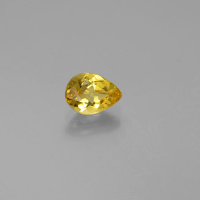 Berilo dorado amarillo natural de 0,63 ct, en forma de pera, VVS