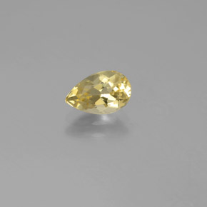 Berilo dorado amarillo natural de 0,76 ct, en forma de pera, VVS