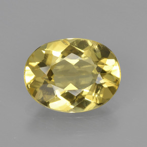Berilo Dorado Amarillo natural de 1.33 ct, Corte Óvalo, VVS