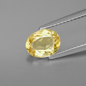 Berilo Dorado Amarillo natural de 0.97 ct, Corte Óvalo, VVS-VS