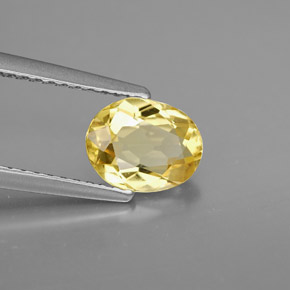 Berilo Dorado Amarillo natural de 0.97 ct, Corte Óvalo, VVS-VS