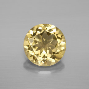Berilo Dorado Amarillo natural de 2.48 ct, Corte Redondo, VVS-VS