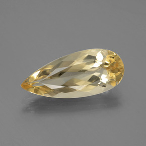 Berilo dorado amarillo natural de 4,58 ct, en forma de pera, VVS-VS