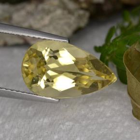 Berilo dorado amarillo natural de 4,27 ct, en forma de pera, VS