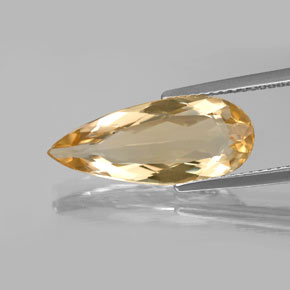 Berilo dorado amarillo natural de 3,82 ct, en forma de pera, VVS