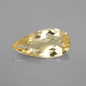 Berilo dorado amarillo natural de 3,40 ct, en forma de pera, VVS
