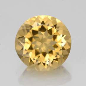 Berilo dorado amarillo natural de 3,53 ct, corte redondo, VS