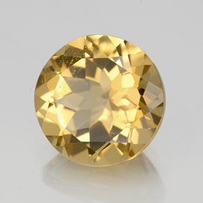 Berilo dorado amarillo natural de 3,53 ct, corte redondo, VS