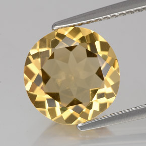 Berilo dorado amarillo natural de 3,15 ct, corte redondo, VS