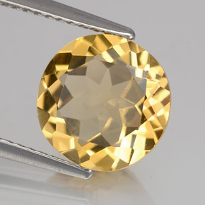 Berilo dorado amarillo natural de 3,15 ct, corte redondo, VS