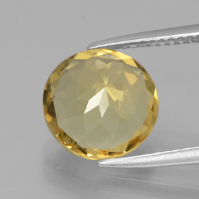 Berilo dorado amarillo natural de 3,42 ct, corte redondo, VVS-VS