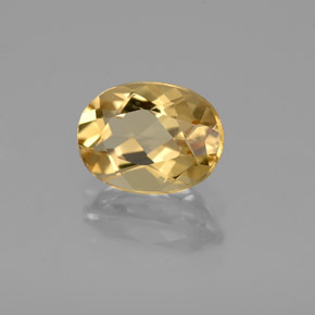 Berilo Dorado Amarillo natural de 1.37 ct, Corte Óvalo, VVS