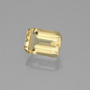 Berilo dorado amarillo natural de 1,63 ct, corte esmeralda, VVS-VS