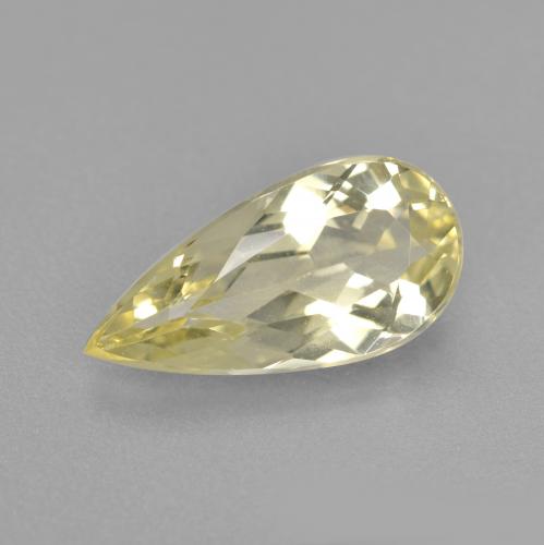 Berilo dorado amarillo natural de 1,51 ct, en forma de pera, VVS-VS