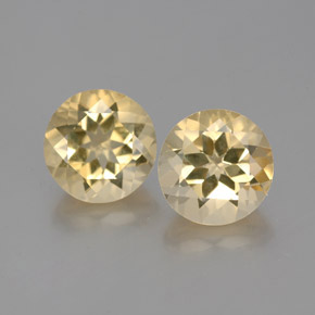 Gemas de berilo dorado amarillo natural de  ct, corte redondo, VVS-VS