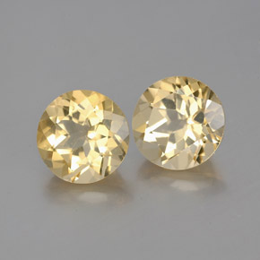 Gemas de berilo dorado amarillo natural de  ct, corte redondo, VVS-VS