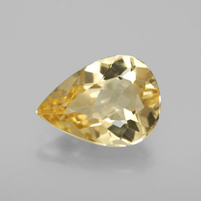 Berilo dorado amarillo natural de 3,00 ct, en forma de pera, VVS-VS