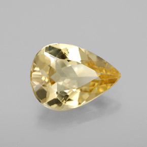 Berilo dorado amarillo natural de 3,00 ct, en forma de pera, VVS-VS