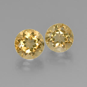 Gemas de berilo dorado amarillo natural de  ct, corte redondo, VS