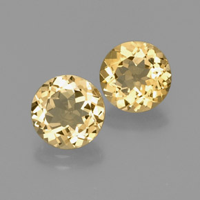 Gemas de berilo dorado amarillo natural de  ct, corte redondo, VVS-VS