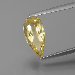 Berilo dorado amarillo natural de 2,12 ct, en forma de pera, VVS