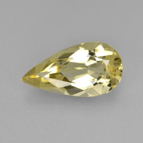 Berilo dorado amarillo natural de 1,94 ct, en forma de pera, VVS