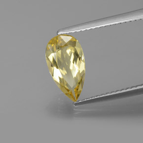 Berilo dorado amarillo natural de 1,52 ct, en forma de pera, VVS