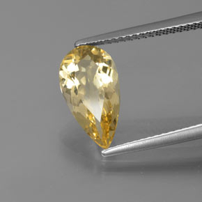 Berilo dorado amarillo natural de 2,13 ct, en forma de pera, VVS