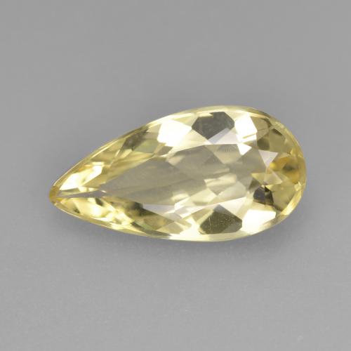 Berilo dorado amarillo natural de 2,07 ct, en forma de pera, VVS