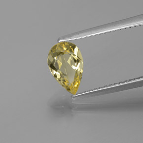 Berilo dorado amarillo natural de 1,11 ct, en forma de pera, VVS-VS