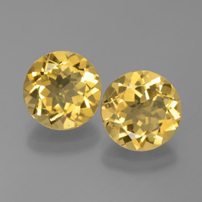 Gemas de berilo dorado amarillo natural de  ct, corte redondo, VVS-VS