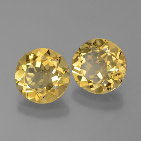 Gemas de berilo dorado amarillo natural de  ct, corte redondo, VVS-VS