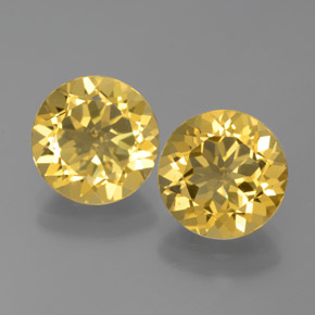 Gemas de berilo dorado amarillo natural de  ct, corte redondo, VVS-VS