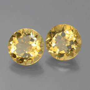 Gemas de berilo dorado amarillo natural de  ct, corte redondo, VVS-VS