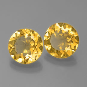 Gemas de berilo dorado amarillo natural de  ct, corte redondo, VVS-VS