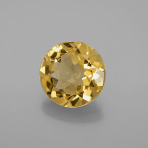 Berilo dorado amarillo natural de 3,13 ct, corte redondo, VVS-VS