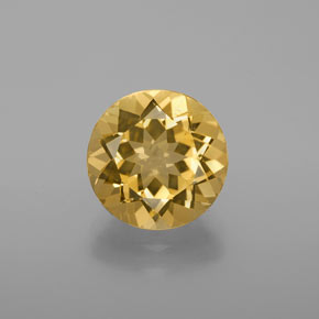 Berilo dorado amarillo natural de 3,44 ct, corte redondo, VVS-VS
