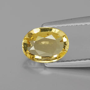 Berilo Dorado Amarillo natural de 1.23 ct, Corte Óvalo, VVS
