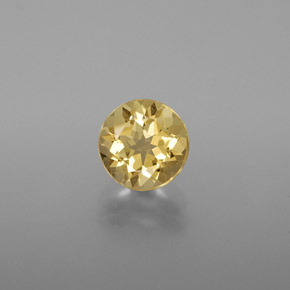 Berilo dorado amarillo natural de 1,25 ct, corte redondo, VS