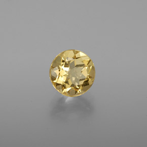 Berilo dorado amarillo natural de 1,25 ct, corte redondo, VS