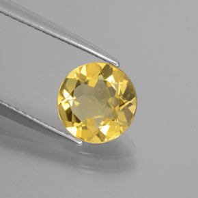 Berilo dorado amarillo natural de 1,49 ct, corte redondo, VVS-VS
