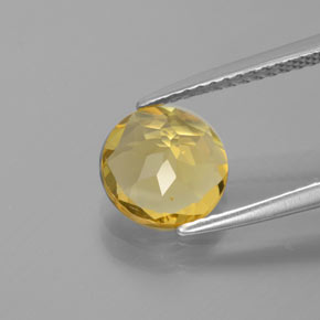 Berilo dorado amarillo natural de 1,49 ct, corte redondo, VVS-VS