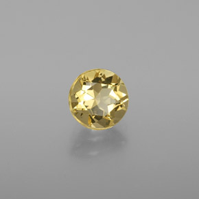 Berilo dorado amarillo natural de 1,13 ct, corte redondo, VVS-VS