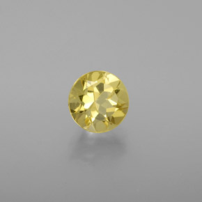 Berilo dorado amarillo natural de 1,12 ct, corte redondo, VVS-VS