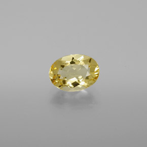 Berilo Dorado Amarillo natural de 0.91 ct, Corte Óvalo, VVS