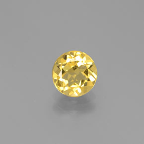 Berilo dorado amarillo natural de 0,82 ct, corte redondo, VVS-VS