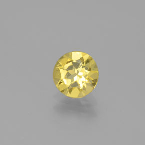 Berilo Dorado Amarillo natural de 0.61 ct, Corte Redondo, VS