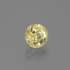 Berilo Dorado Amarillo natural de 0.74 ct, Corte Redondo, VVS-VS
