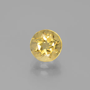 Berilo dorado amarillo natural de 1,39 ct, corte redondo, VVS-VS